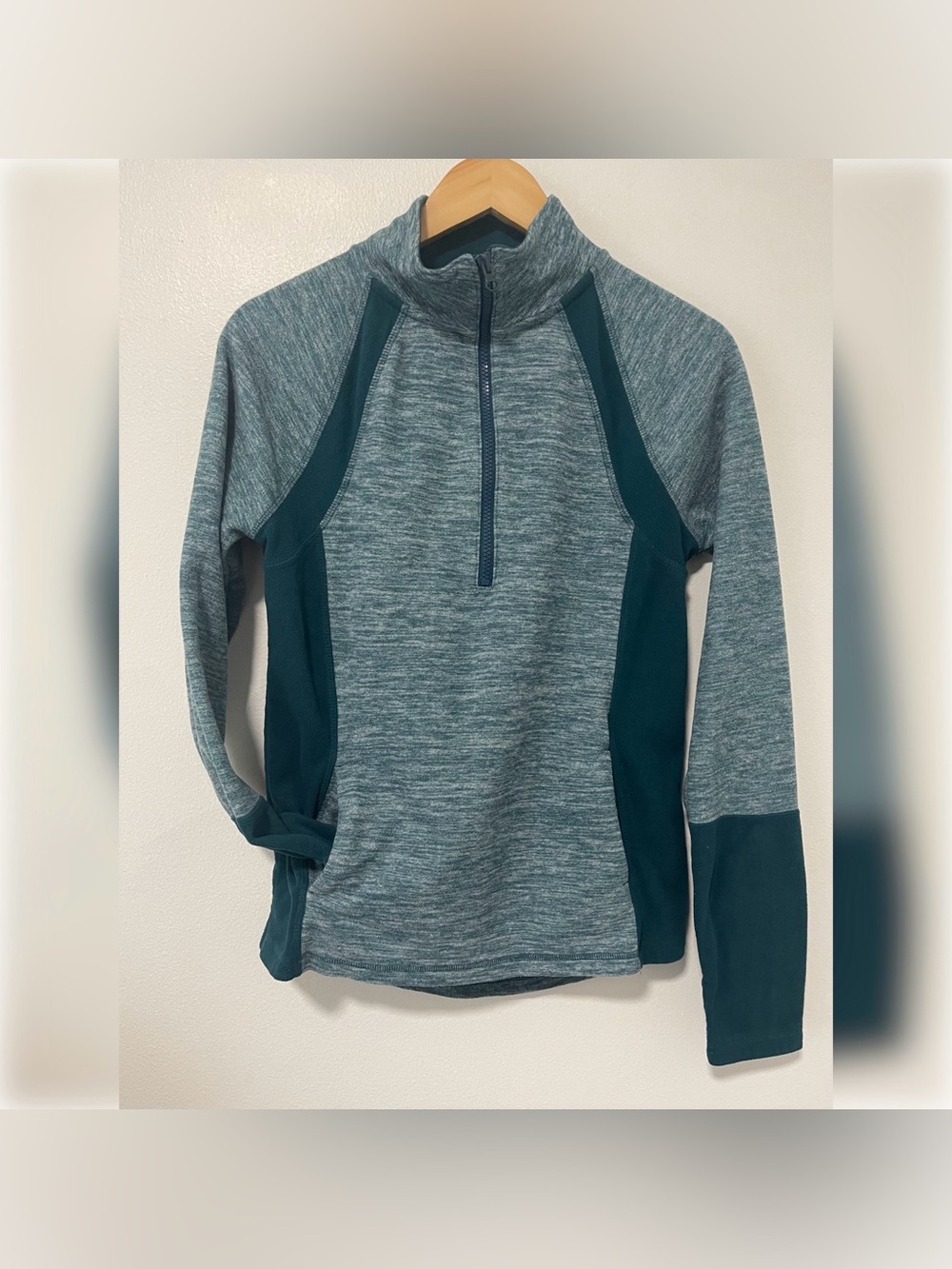 Gorpcore Space Dye Fleece Quarter Zip Activewear Layering Sweatshirt Size L